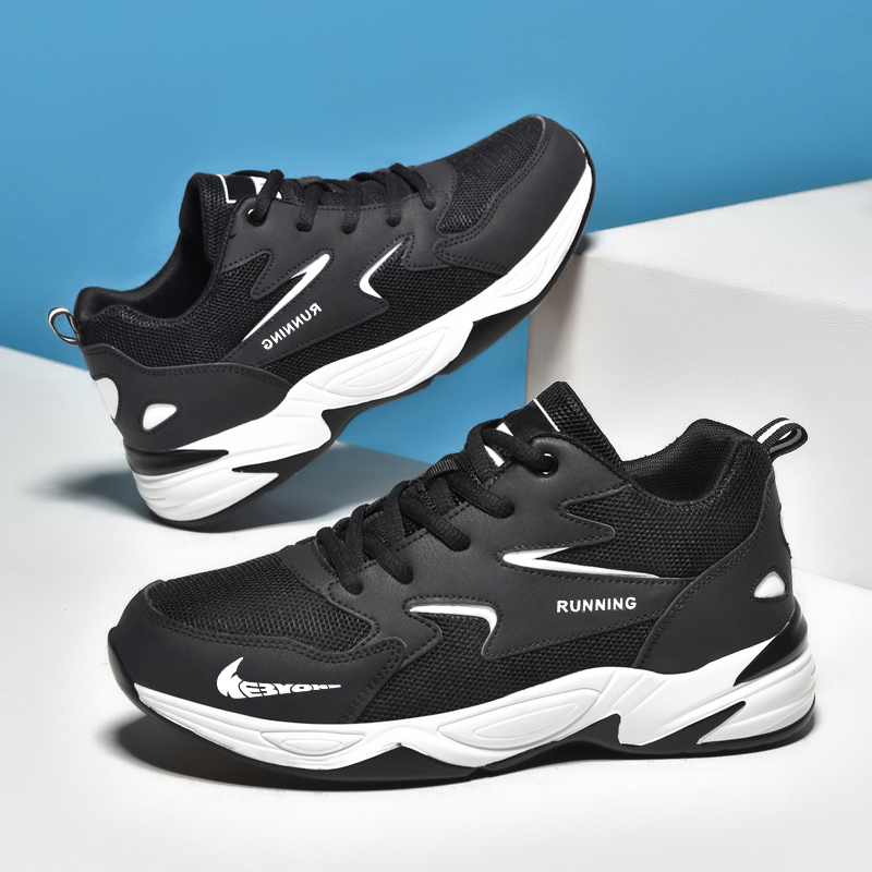 耐克新款男鞋真皮网面透气跑步鞋子男士休闲鞋软底耐磨防滑运动鞋