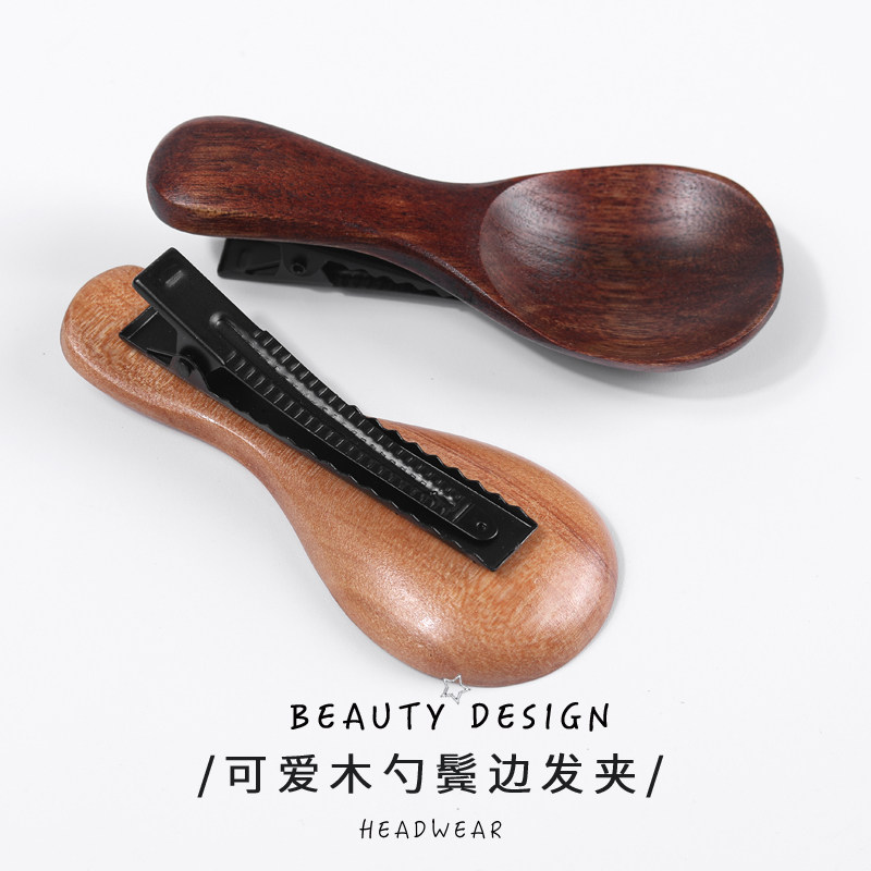 个性搞怪发夹木质创意餐具发卡