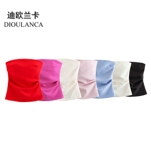 DIOULANCA 欧美风外贸女装新款裹胸修身百搭时尚抹胸上衣 3067089