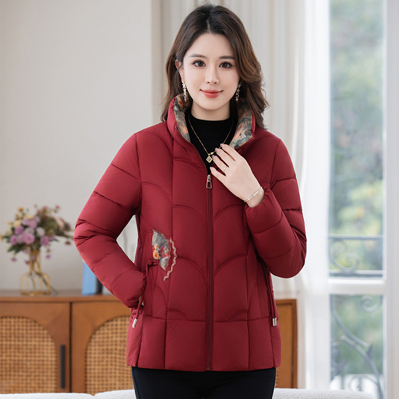 中年妈妈减龄棉衣女2025新款秋冬时尚百搭显瘦保暖羽绒棉服外套潮