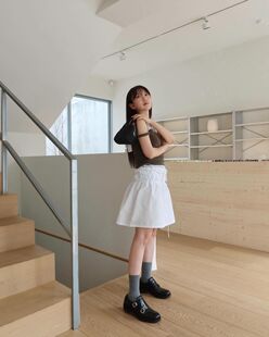 24春新品现货 MONOHA  正品韩国代购 轻薄纯色半身裙女百搭