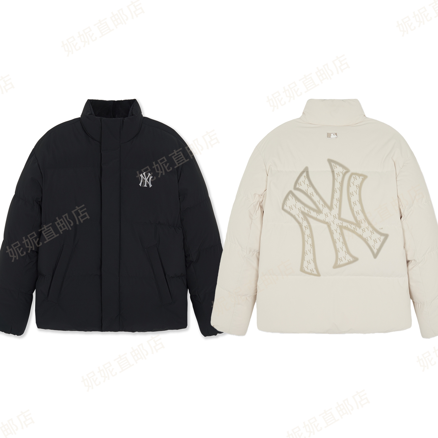 Ni 妮韩国直邮25新款NY晕染老花大标羽绒服外套鹅绒3ADJM1256