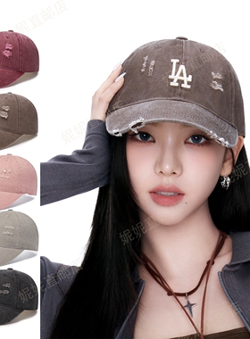 Ni妮韩国直邮26新款柳智敏同款男女水洗做旧破洞棒球帽3ACPVV34N
