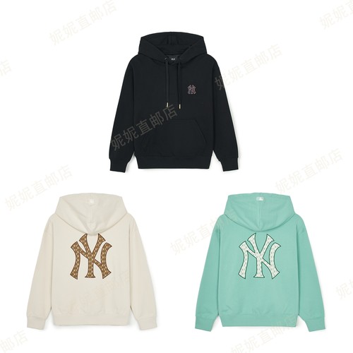 Ni妮韩国直邮男女情侣款25新款老花大标连帽套头衫卫衣3AHDM0144