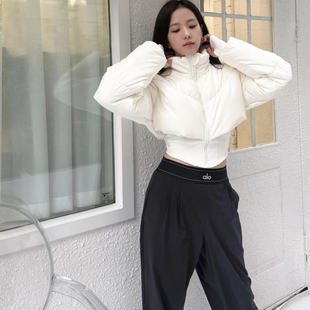 加拿大直邮ALO金智秀同款瑜伽收腰羽绒服短款拉链立领棉服外套