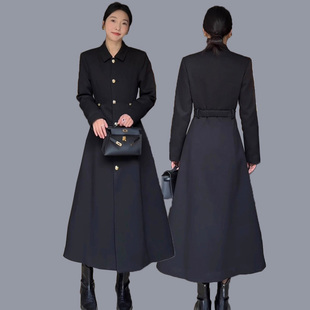 大码加长款收腰风衣羽绒服外套保暖加厚女冬季胖mm裙式A版大衣潮