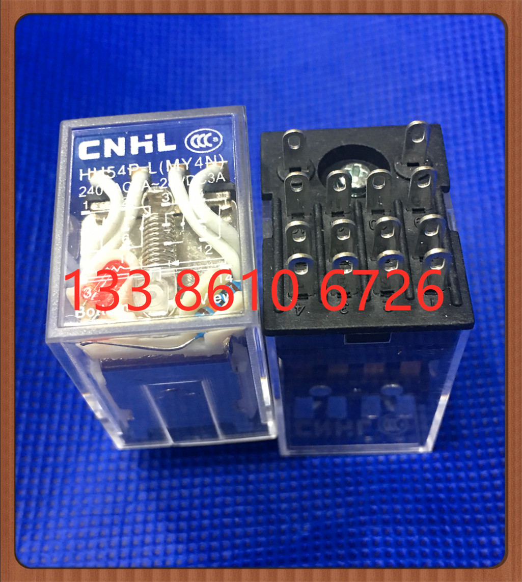 小型带灯 中间继电器HH54P-L AC220V 110V 36V 24V 12V 6V MY4NJ