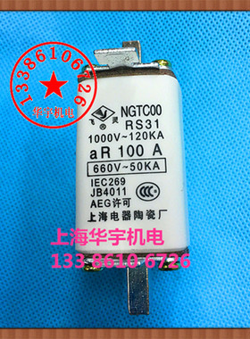 上海飞灵NGTC00快速熔断器RS31-100A 方管刀形触头快速熔芯NGTCOO