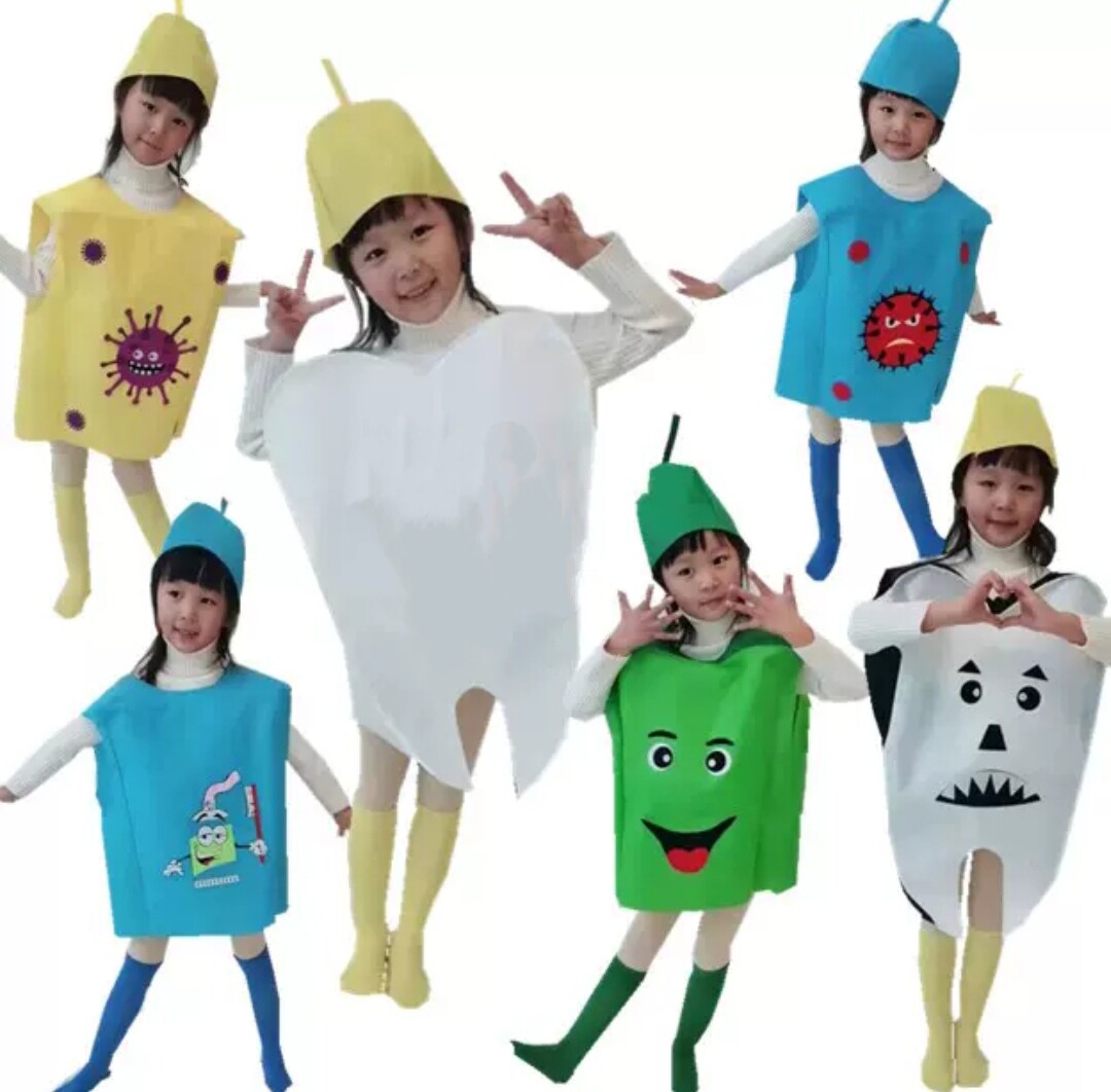 儿童牙细菌大作战演出服装幼儿园牙齿蛀牙牙虫牙刷道具病毒表演服