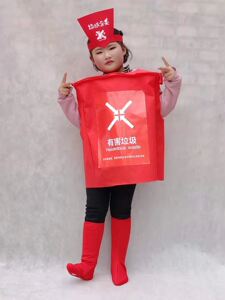 垃圾桶卡通人偶垃圾箱环保活动宣传演出道具四色垃圾分类玩偶服装