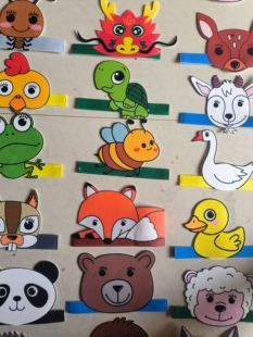 可爱卡通动物头饰幼儿园学生活动表演出道具趣味课堂教具龟兔赛跑