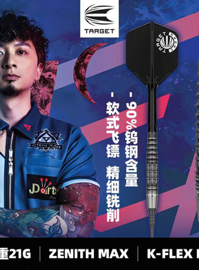 TARGET探极飞镖Tung Suk程浩东ZENITH G1 MAX软式飞镖21克一体翼