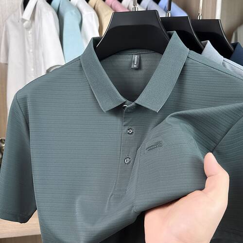 中年夏季薄款翻领短袖poloT恤