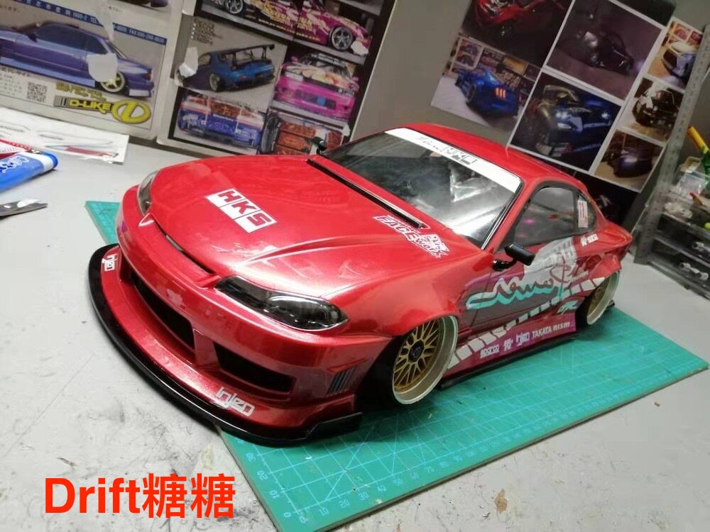 AD-HB2 Addiction Nissan S15 Origin Labo 1/10 RC漂移车壳透明
