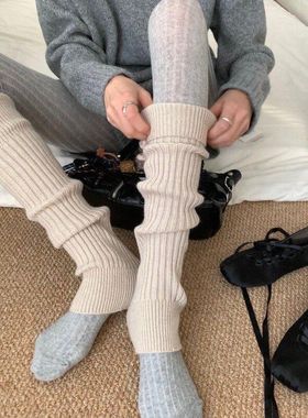May3socks 秋冬季韩系针织袜套小腿袜女连裤袜配袜套加厚保暖腿套