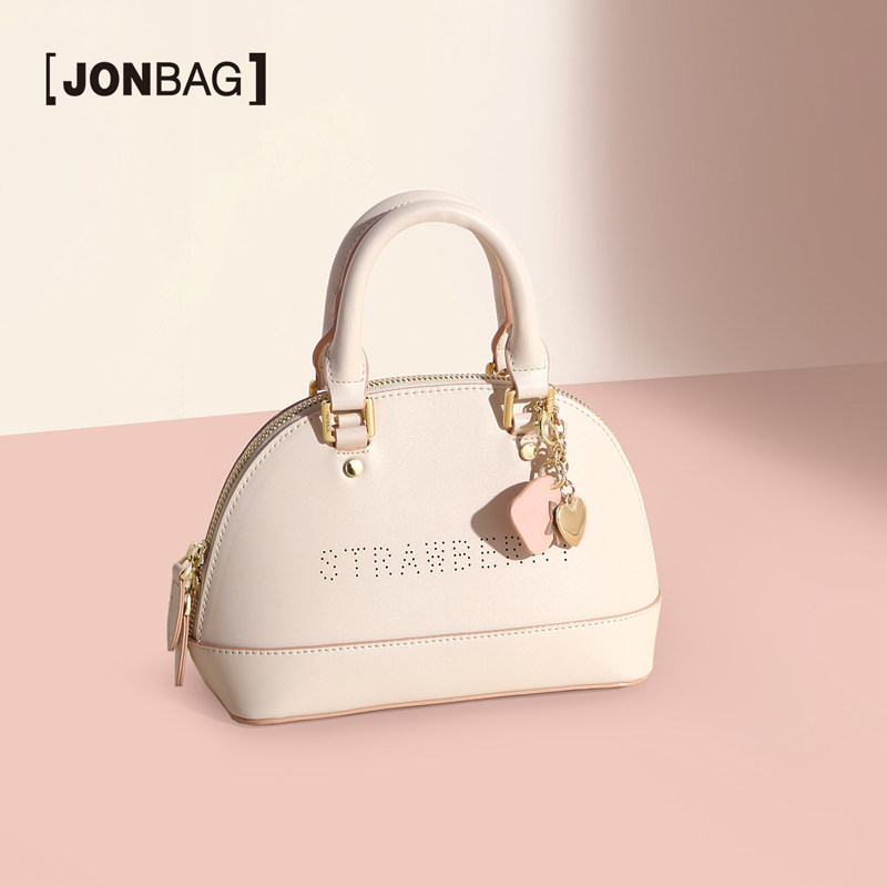 简佰格小包包2020新款潮时尚白色单肩斜挎包女大容量手提贝壳女包