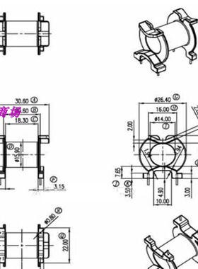 PQ3230电源骨架磁芯PQ3230骨架磁芯卧式2+2PIN Q-3209变压器骨架