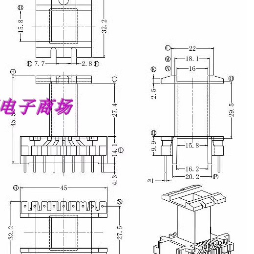 EE42电源变压器磁芯骨架
