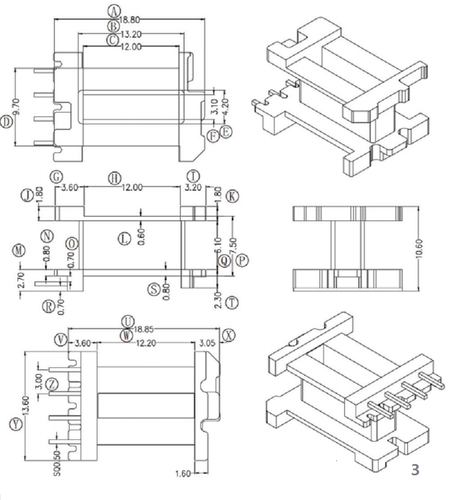 EE13-11变压器铁氧体磁芯骨架