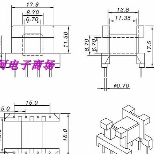 EE25变压器骨架磁芯磁芯骨架