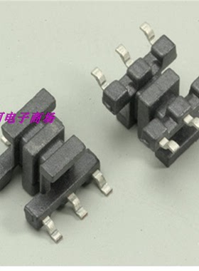EE5.0变压器铁氧体磁芯高导镜面磁芯R10K加骨架卧式双槽贴片3+3针