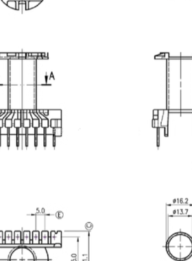 ER40EC40磁芯PC44材质+骨架立式8+8针