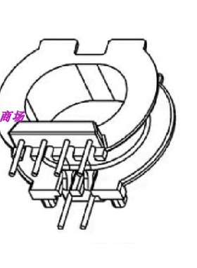 PD快充ATQ23.7磁芯+骨架卧式4+2针槽宽6.6mmATQ23磁芯PC95材质