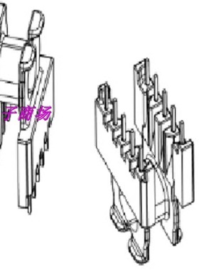ATQ17高频磁芯骨架卧式5+5针 矮挡板
