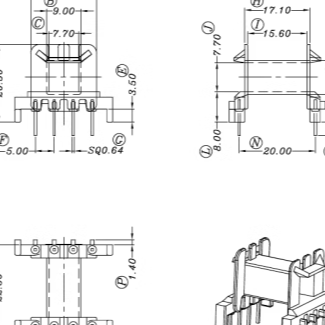 EF25磁芯骨架变压器磁环