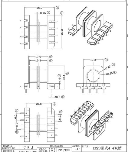 er28磁芯骨架ec28十套一包