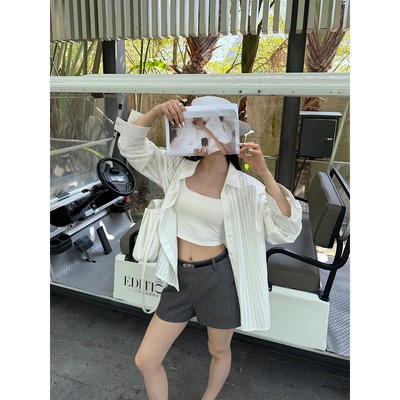 PAPERLLL辛间 智性日常 通勤高腰西装短裤女夏显瘦显高百搭阔腿裤