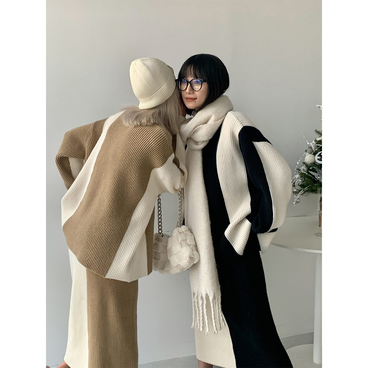 气质保暖显瘦针织套装