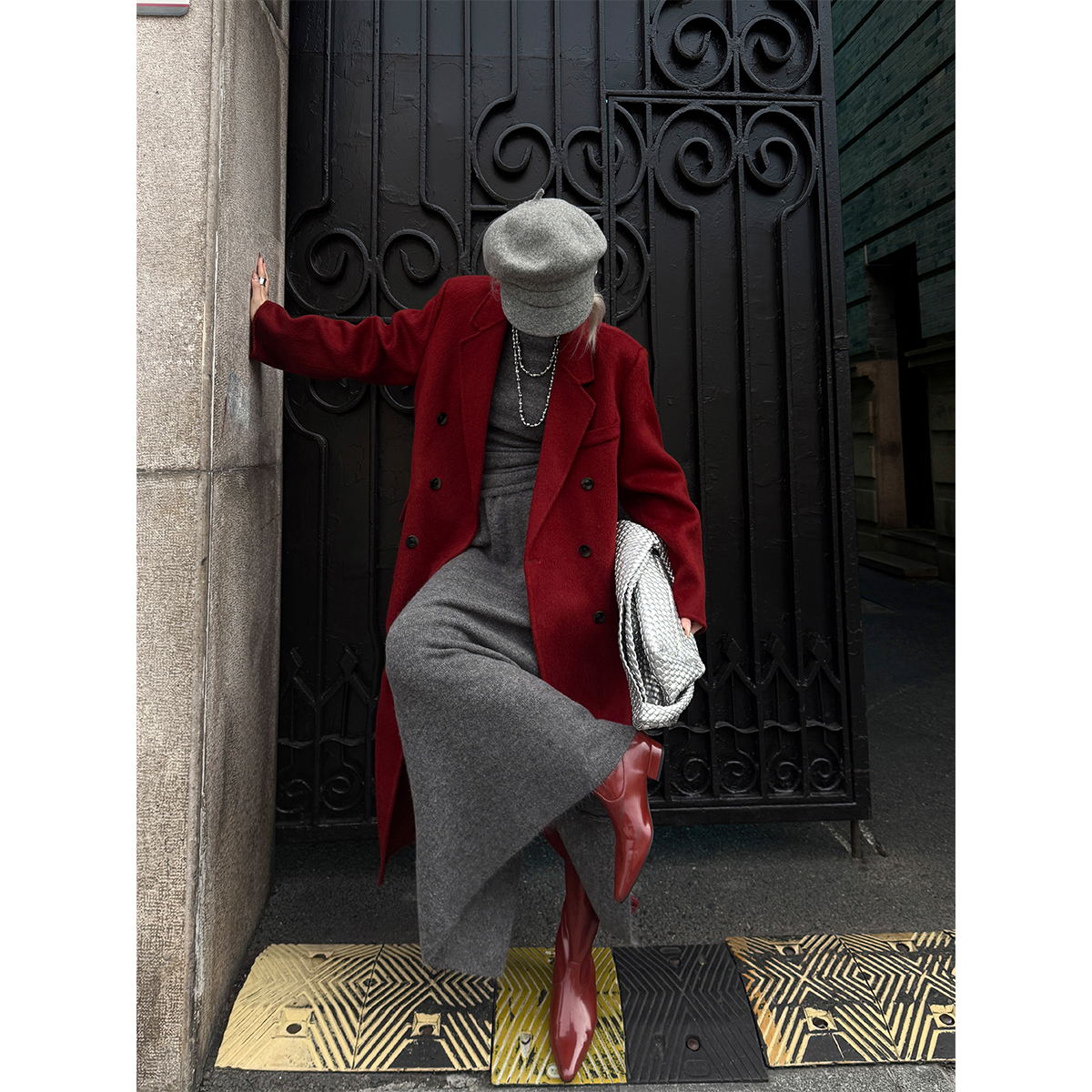 PAPERLLL辛间 衣橱史诗 高奢翻领双排扣纯羊毛大衣女冬双面呢外套