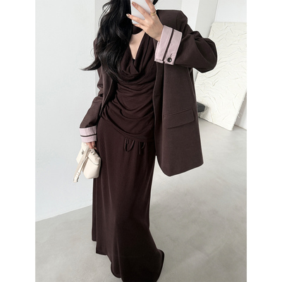 PAPERLLL辛间 ji简大牌 设计感撞色拼接西装外套女秋宽松简约上衣