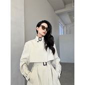 风衣女气质立领宽松高个子长款 PAPERLLL辛间高级感双复式 长款 外套