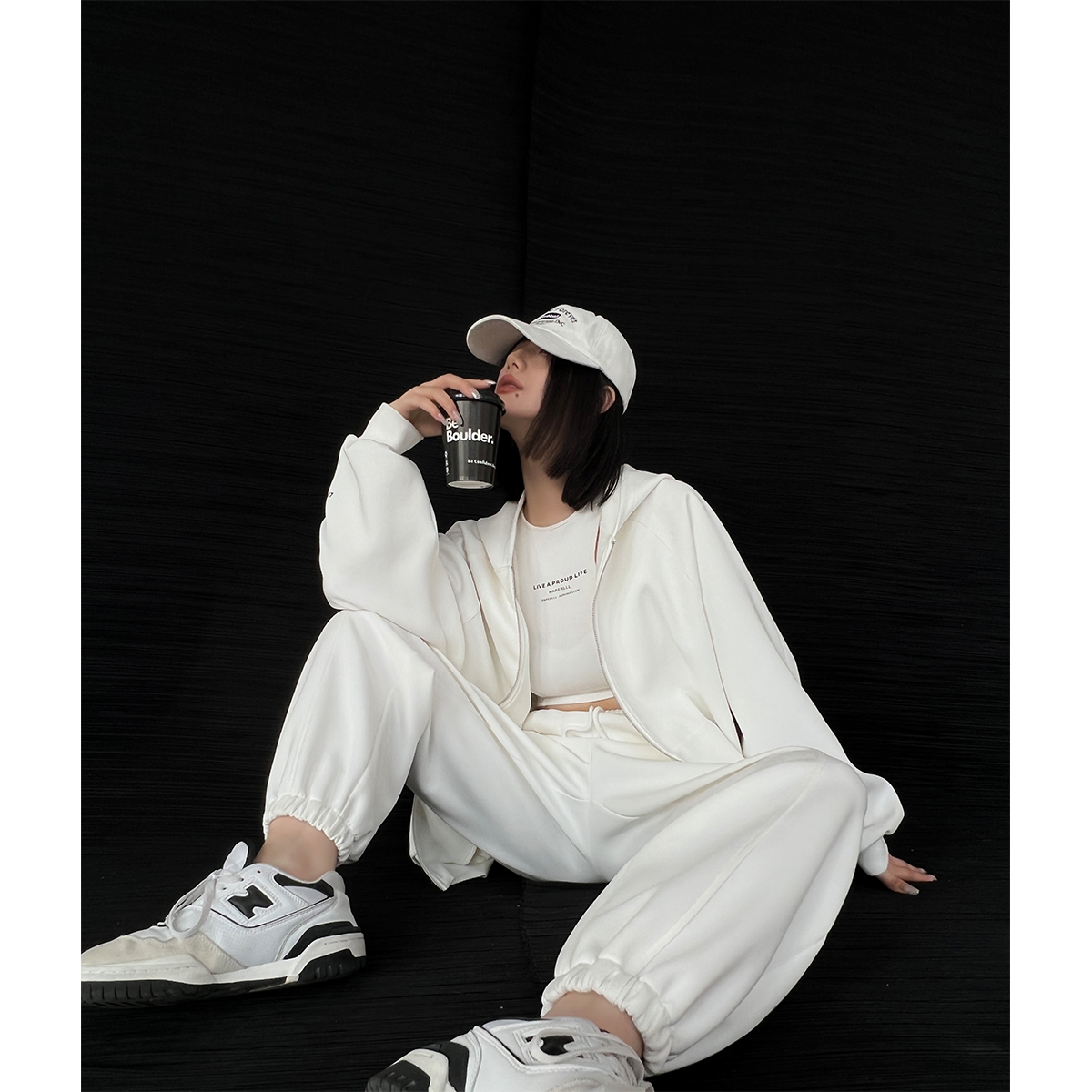 宽松休闲懒人卫衣三件套