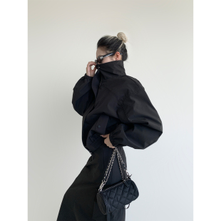 宽松外套休闲半身裙套装 PAPERLLL辛间 风立领短款 工装 女 高街机车