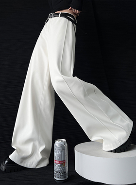 PAPERLLL辛间 嗲痞腔调 早秋小众休闲皮裤垂感显瘦百搭直筒裤女秋