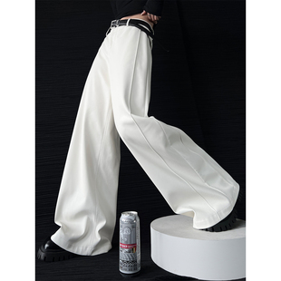 PAPERLLL辛间 嗲痞腔调 早秋小众休闲皮裤垂感显瘦百搭直筒裤女秋