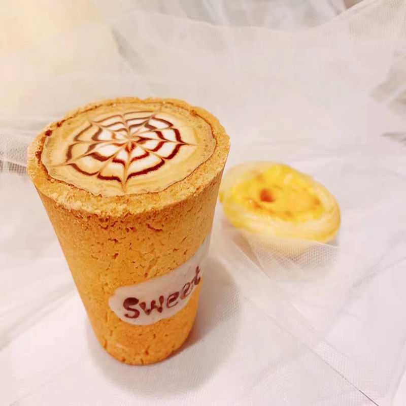 燕麦曲奇杯巧克力牛奶杯网红创意零食饼干圣诞节咖啡可以吃的杯子