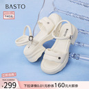 百思图2025夏季 D3202BL5 商场新款 休闲舒适厚底增高女沙滩运动凉鞋