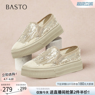 复古休闲渔夫鞋 百思图夏季 新款 商场同款 A0500BA5 厚底女单鞋