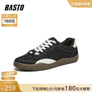 复古百搭休闲运动男鞋 百思图2026春季 时尚 轻便德训鞋 25200AM6 新款