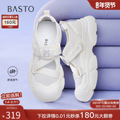 商场新款 轻便网面透气小白鞋 休闲鞋 百思图2025夏季 女鞋 D3212BM5