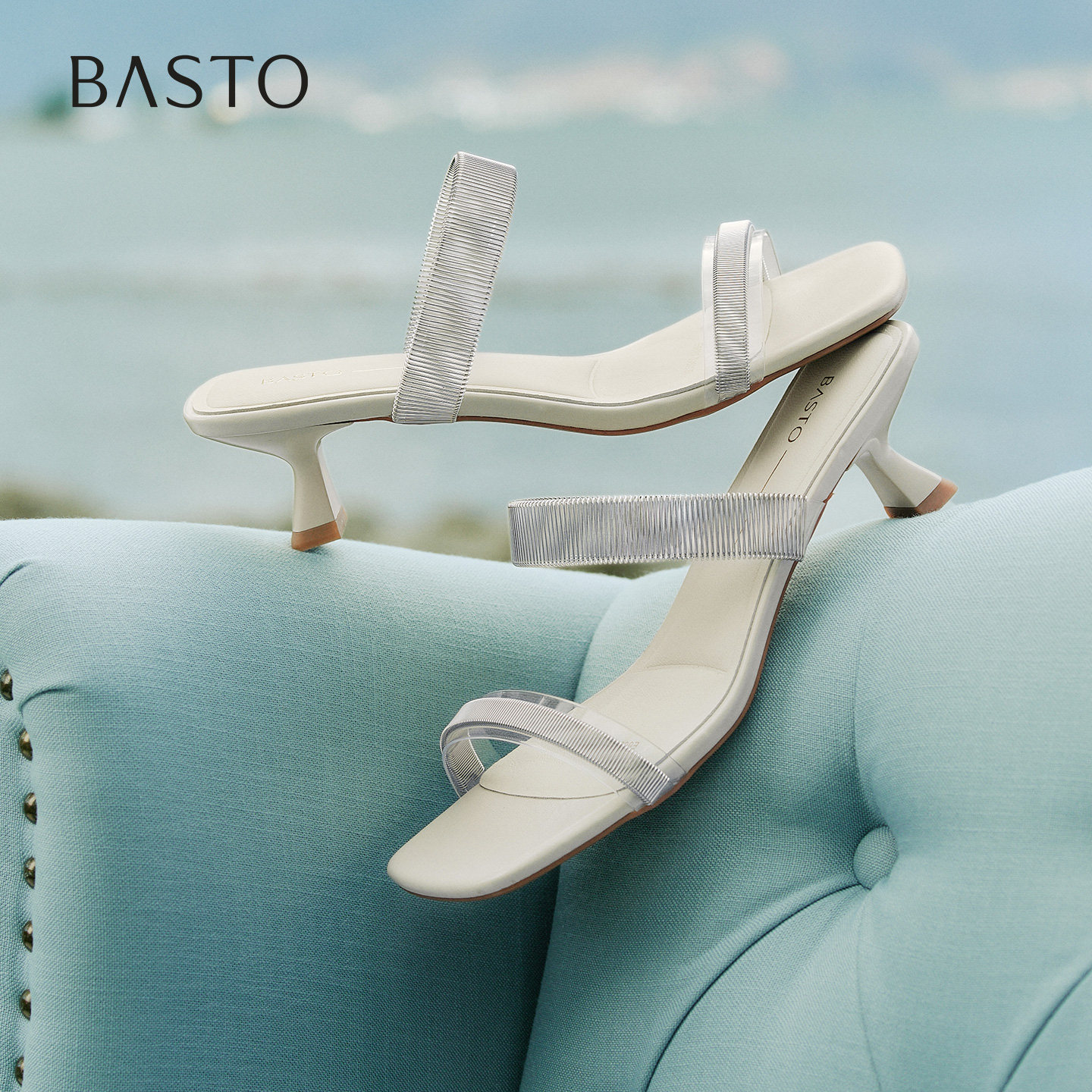 百思图2026夏季商场新款气质通勤一字拖细跟外穿女拖鞋E6693BT6