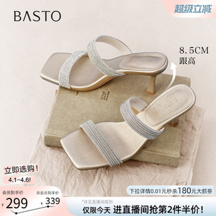 气质细跟高跟凉拖鞋 百思图2026夏季 新款 时尚 R7916BT6 外穿女拖鞋