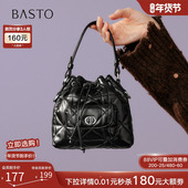 时尚 百思图2026春季 新款 mini水桶包简约通勤单肩斜挎包女TY071AX6