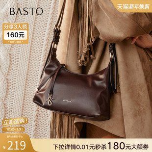 简约通勤腋下单肩包女JA134DX5 托特包时尚 百思图25冬季 商场新款