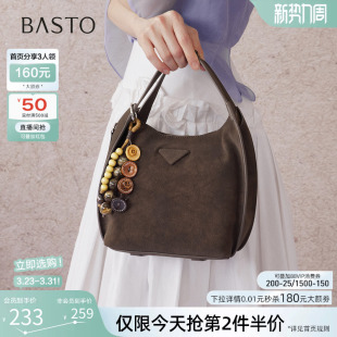 通勤斜挎包女TY102DX5 复古手提包简约时尚 百思图冬季 商场新款