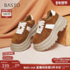 百思图2026春季 CV259AM6 厚底增高女运动休闲鞋 商场新款 真皮板鞋
